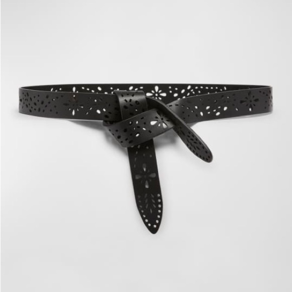 ISABEL MARANT LECCE CUTOUT SUEDE LEATHER WRAP BELT BLACK SIZE SMALL NWOT - Picture 4 of 14